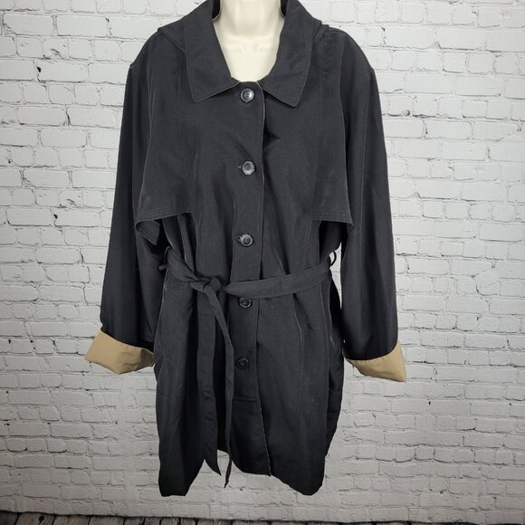 Misty Harbor Black Buttoned Removable Body Warmer Liner Hooded Jacket Size 3X - Picture 1 of 16
